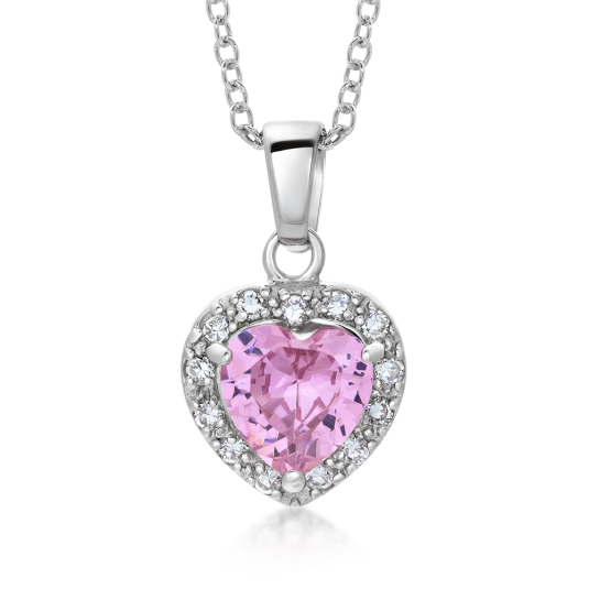 SOFIA ezüst medál szív rózsaszín cirkónia medál COPZA76589 - Elegáns ékszer webáruház Budapest
