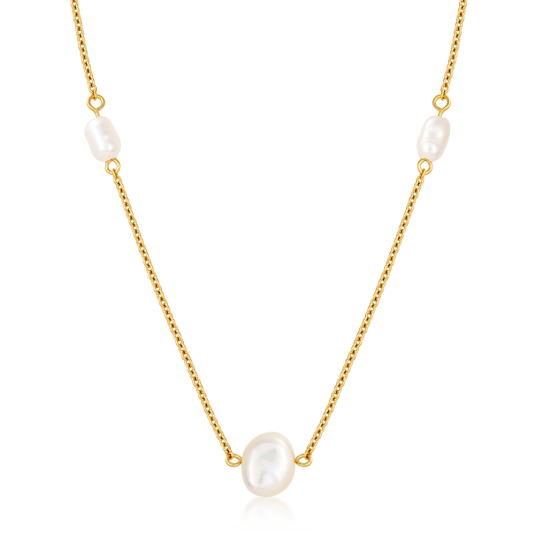 SOFIA ezüst nyaklánc gyöngyökkel nyaklánc AEAN1886WFM/GE14K-40+3 - Elegáns ékszer webáruház Budapest