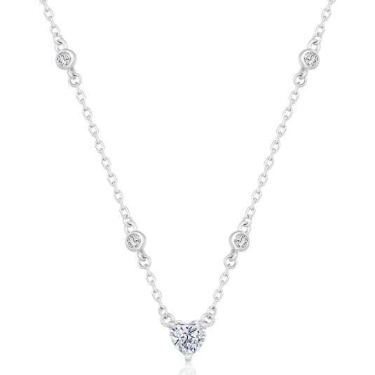 SOFIA ezüst nyaklánc szívvel nyaklánc IS028CT440RHWH - Elegáns ékszer webáruház Budapest