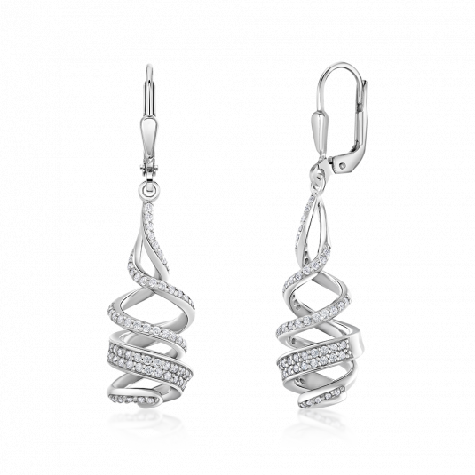 SOFIA ezüst spirál fülbevaló cirkóniával fülbevaló AUBEFV2ZZ0P-ZY - Elegáns ékszer webáruház Budapest