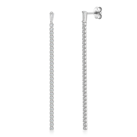 SOFIA ezüst strassz fülbevaló cirkóniákkal fülbevaló COEZB110002 - Elegáns ékszer webáruház Budapest