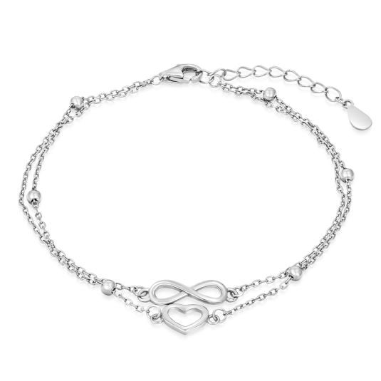 SOFIA ezüst szív és végtelen karkötő karkötő COBOA108936 - Elegáns ékszer webáruház Budapest