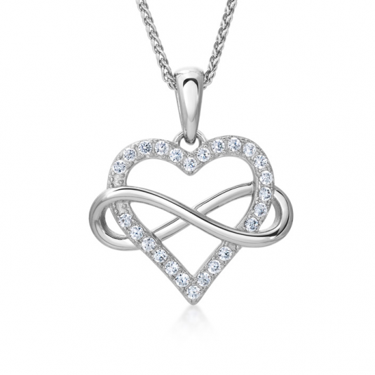 SOFIA ezüst szív medál végtelennel medál ANSP150346CZ1 - Elegáns ékszer webáruház Budapest