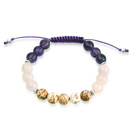 SOFIA féldrágakő karkötő Kedvesség finom díszítve karkötő ST-AGMEX+AM+QZR-A60 - Elegáns ékszer webáruház Budapest