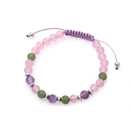 SOFIA karkötő féldrágakövekből A szív harmóniája karkötő ST-AM+QZr+JAg-A13 - Elegáns ékszer webáruház Budapest