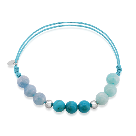 SOFIA karkötő féldrágakövekből Vízöntő karkötő ST-AQ+TQ+AMA-A59 - Elegáns ékszer webáruház Budapest