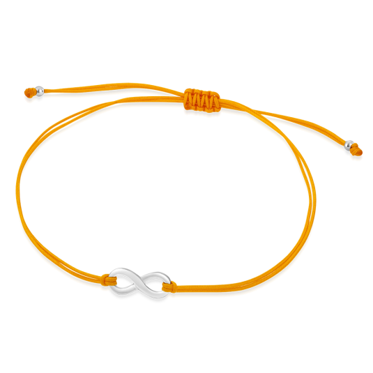 SOFIA narancssárga zsinór ezüst végtelenséggel karkötő WEW0546-A-ORA - Elegáns ékszer webáruház Budapest