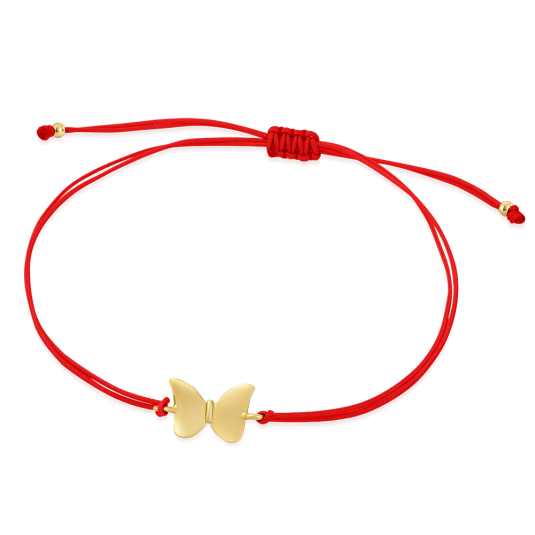 SOFIA piros csipke aranyozott pillangóval karkötő WEW0546-F-REDYG - Elegáns ékszer webáruház Budapest