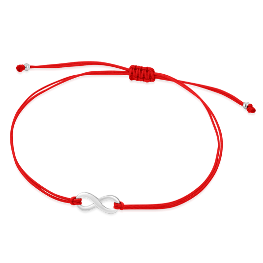 SOFIA piros zsinór ezüst végtelenséggel karkötő WEW0546-A-RED - Elegáns ékszer webáruház Budapest