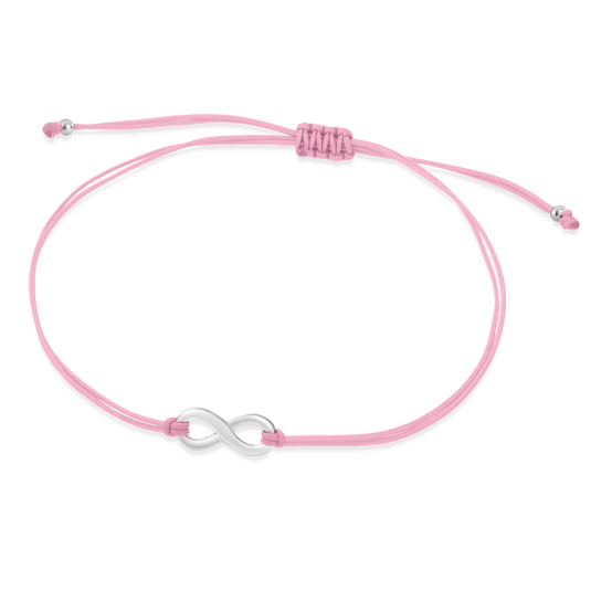 SOFIA rózsaszín zsinór ezüst végtelenséggel karkötő WEW0546-A-ROS - Elegáns ékszer webáruház Budapest