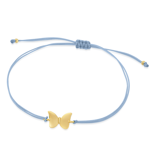 SOFIA világoskék csipke aranyozott pillangóval karkötő WEW0546-F-LBYG - Elegáns ékszer webáruház Budapest
