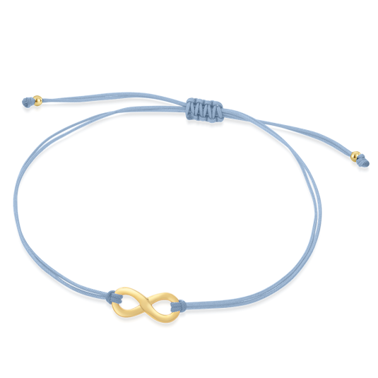 SOFIA világoskék zsinór aranyozott végtelenséggel karkötő WEW0546-A-LBYG - Elegáns ékszer webáruház Budapest