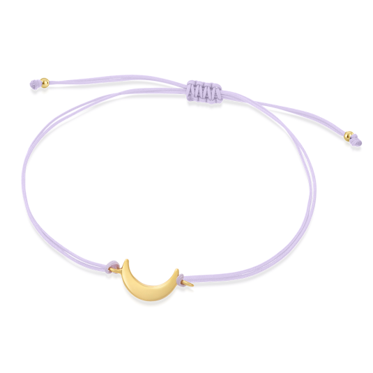 SOFIA világoslila csipke aranyozott holddal karkötő WEW0546-G-VIOYG - Elegáns ékszer webáruház Budapest