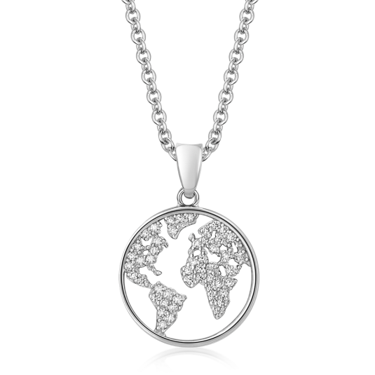 Szófia ezüst medál földgömb medál IS028P331RHWH - Elegáns ékszer webáruház Budapest