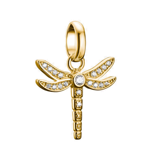 THOMAS SABO CONNECT charm medál Szitakötő aranyozott kövekkel medál CC1285-414-14 - Elegáns ékszer webáruház Budapest