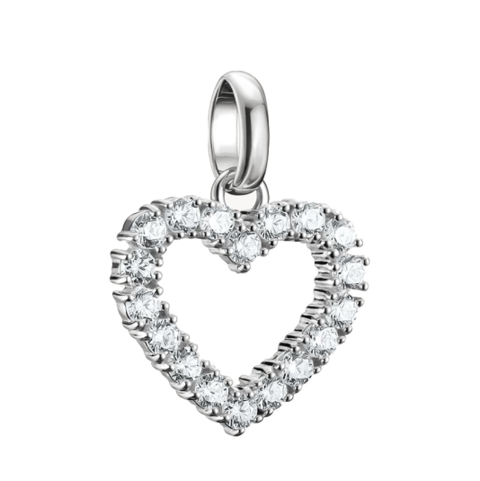 THOMAS SABO CONNECT charm medál Szív fehér színben medál CC1237-051-14 - Elegáns ékszer webáruház Budapest