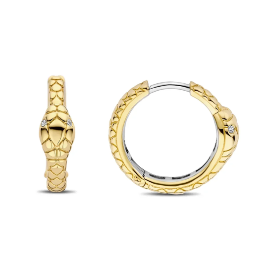 TI SENTO ezüst karika fülbevaló kígyóval fülbevaló 7993SY - Elegáns ékszer webáruház Budapest